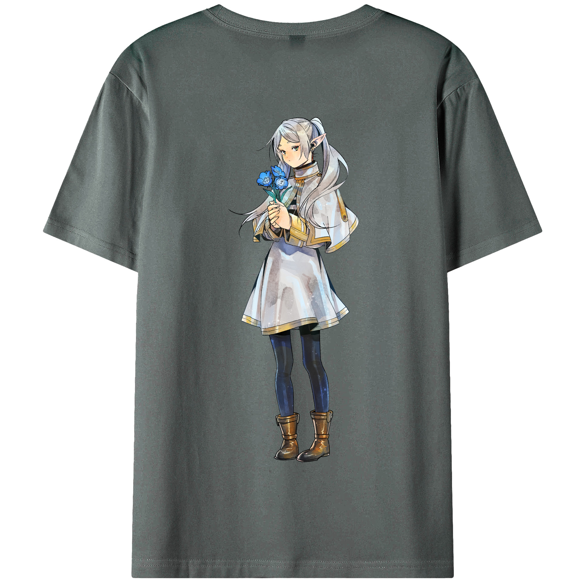 （画像用） 葬送のフリーレン Frieren 綿100％半袖Tシャツ（背面プリント）